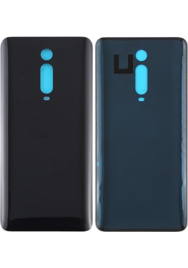 Xiaomi Mi 9t Logolu Pil Kapağı - Lens Hariç - Siyah Siyah