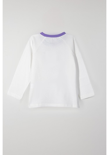 Luess Kız Çocuk Kurdela Detaylı Bisiklet Yaka Tişört 2-3 7-8 Yaş -beyaz Beyaz