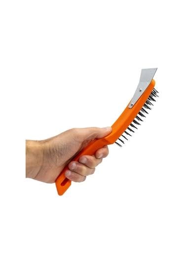 Plastik Saplı Temizleme Metal Kazıyıcı Spatulalı Tel Fırça