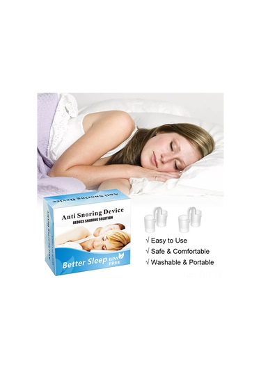 Hangfox Silikon Burun Tıkacı Uyku Konforu İçin Horlama Engeli 4'lü Mavi Set