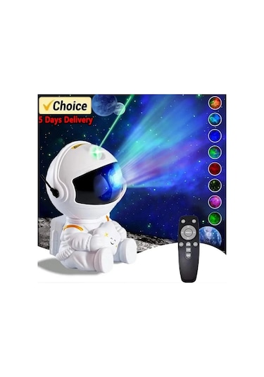 Soulader Astronot Figürlü Galaksi Projektörü Gece Lambası Yıldız Işığı Oda Dekorasyonu Led Uzay Yansıtıcısı Çok Renkli