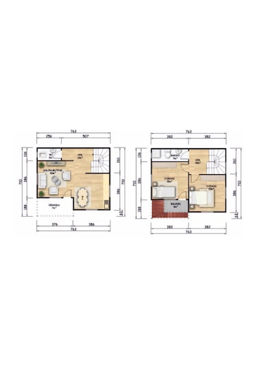 Ballifeprefabrik 100 M2 Dubleks Standart Prefabrik Konut