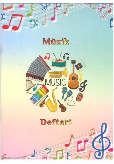 Müzik Defteri Büyük Boy A4 40 Yaprak Karton Kapak Sol Anahtarlı Kareli Müzik Defteri 1 Adet