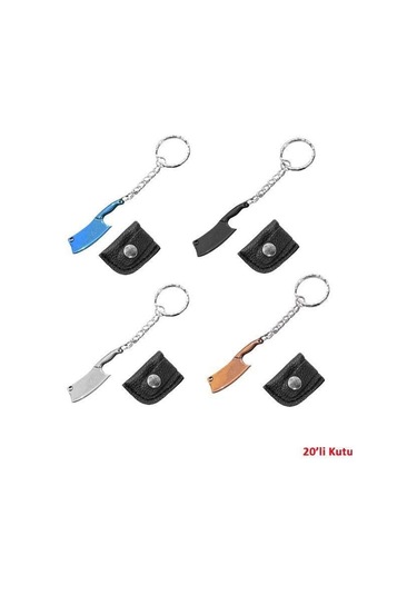 Sterling Mini Bıçak Anahtarlık 4 Renk 20 Adet Gri