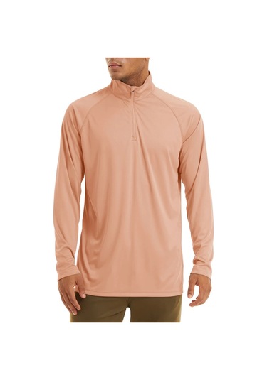 Tacvasen Erkek Anti-uv Güneş Korumalı Uzun Kollu Zip T-shirt Yaz Golf Egzersiz Özbekistankahverengierkek Kahverengi