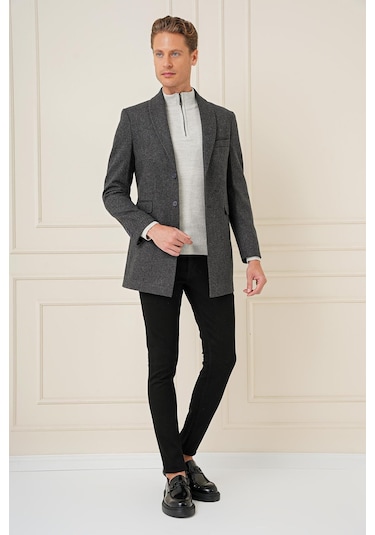 Ka 084 Slim Fit Antrasit Spor Kaban Antrasit