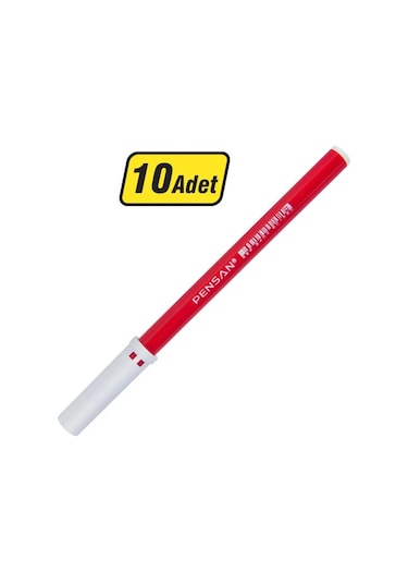 Pensan 3003 Ofis Tipi Keçeli Kalem Kırmızı 10'Lu