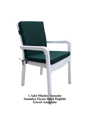 Mirzade 6 Adet Elit Su Geçirmez Yüksek Arkalı Minder-koyu Yeşil