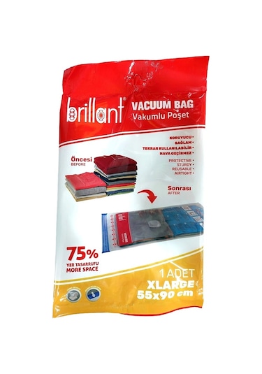 Brillant Vakumlu Hurç, 2li Set, Xlarge Boy 55x90 Şeffaf
