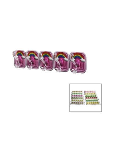 5pcs Tekli - Çoklu Kullanım Mika Kristal Kollu Resimli Yapışkanlı Askı 4767 Çok Renkli