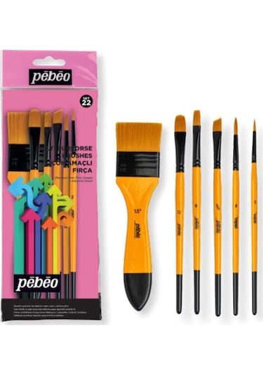 Pebeo Yağlı Boya Akrilik Fırça Seti 6 Lı Set-22