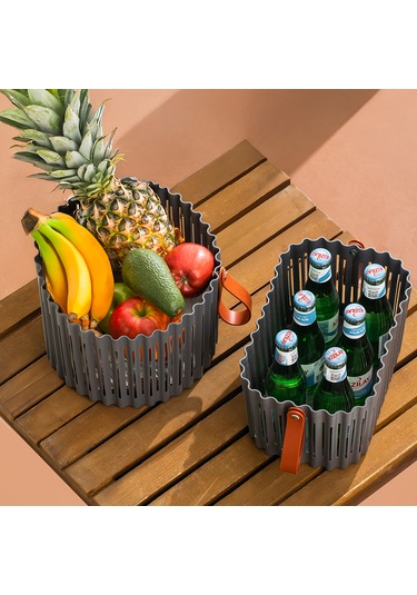 Porsima 4314 Antrasit 3'lü Sepet Seti Banyo Mutfak Organizeri