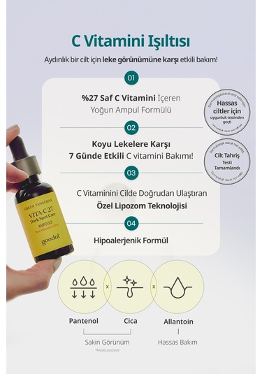 Goodal Green Tangerine Vita C 27 Dark Spot Care Ampoule