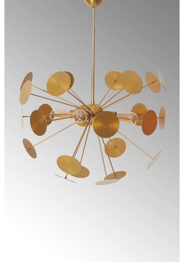 Luzarana Rosso Sarı Metal Gövde Tasarım Lüx Avize Çok Renkli