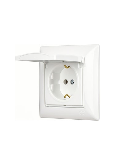 Günsan  Visage Beyaz Kapaklı Topraklı Priz
