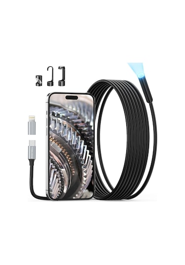 Teslong Usb-c Boroskop Muayene Kamerası, 8 Led Işıklı - 3m Kablo - 8.5mm