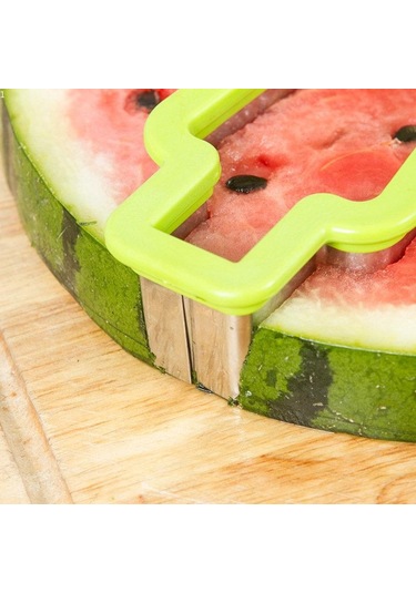 Sarı Yaratıcı Paslanmaz Çelik Bıçak Tart Karpuz Plaka Kalıp Kesici Dilimleme Bıçağı Dondurma Popsicle Şekli Mutfak Aksesuarları