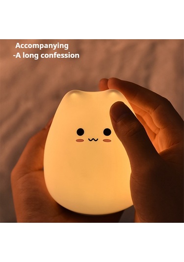 Mini Kedi Gece Lambası Karikatür 7 Renk Uyku Lambası, Sevimli Kediler Diğer