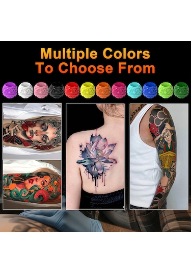 Wezone Tek Kullandım Dövme Mürekkebi Bardakları Sarı Renkli 200 Adet/ Kutusu Sabit Tabanlı Kalın Duvarlı Hijyenik Dövme Malzemesi