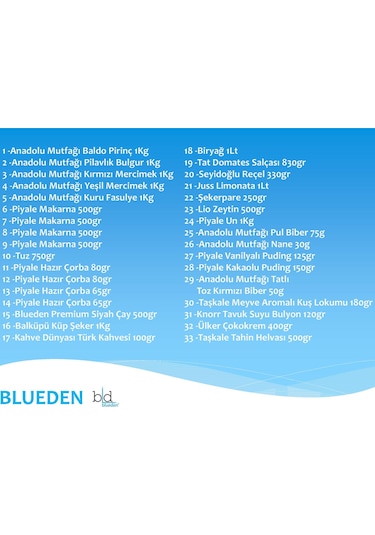 Blueden Ramazan Erzak Kolisi 33'lü No: 9