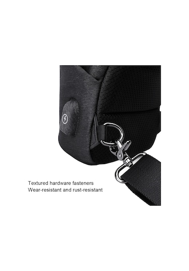 Tangcool Tc-905 Erkek Usb Şarj Portlu Crossbody Göğüs Çantası Siyah