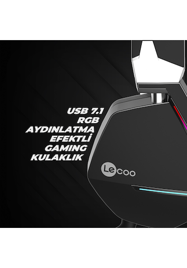 Lecoo HT402 USB Kablolu Surround 7.1 RGB Çıkartılabilir Mikrofonlu Kulak Üstü Gaming Kulaklık
