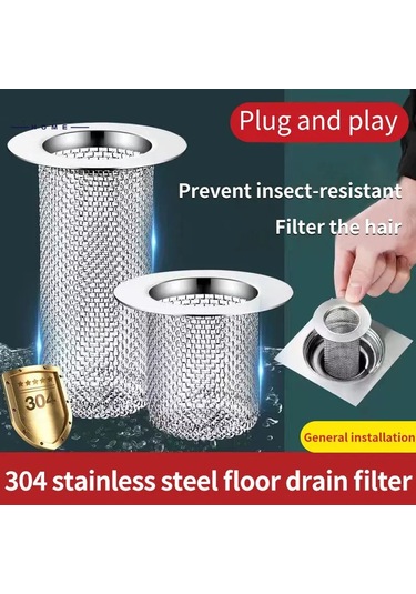 Qingmipy 304 Paslanmaz Çelik Kanal Tıkanıklık Önleyici, Saç Ve Artık Tutucu, Banyo/mutfak Filtresi, 4 Farklı Boyut Seti Diğer