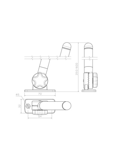 Lalizas Micro Braketli Led Işıklı Direk Siyah