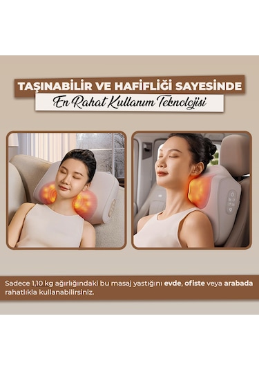 Rlx40 Taşınabilir Şişirilebilir Ovmalı Isıtmalı Masaj Yastığı Krem