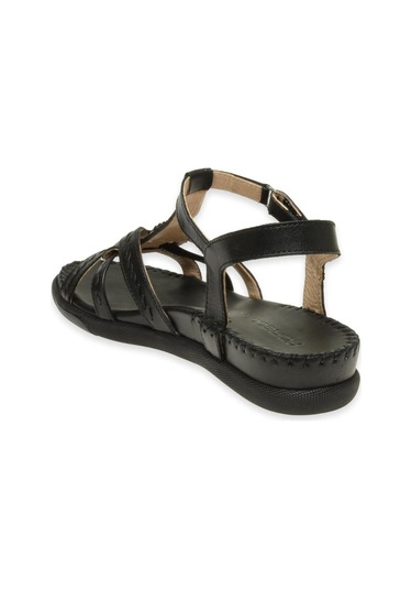 Forelli 22309 Lupin-g Siyah Kadın Comfort Deri Sandalet 6770 Çok Renkli