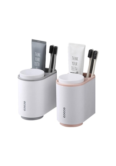 Mavi Banyo Aksesuarları Seti Diş Fırçası Tutucu Diş Macunu Dispenseri Duvara Monte Diş Fırçası Bardağı Depolama Raf Diş Macunu Sıkacağı Mavi