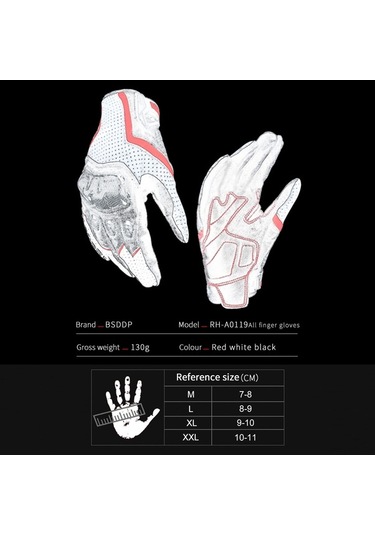 Pazly Rh-a0119 Motosiklet Eldiveni - Karbon Fiber, Nefes Alabilir, Dokunmatik Uyumlu, Siyah M, Koyun Derisi, M/l/xl/xxl