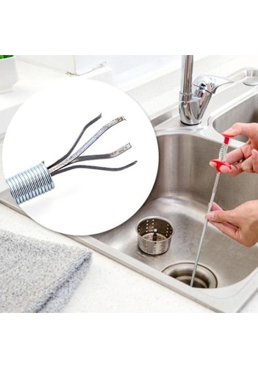 Bükülebilir Lavabo Temizleme Kanca Kanalizasyon Tarama Aracı Mutfak Bahar Boru Saç Çıkarıcı