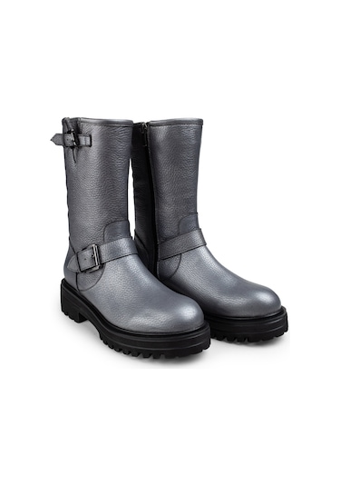 Deery Hakiki Deri Gri Kadın Bot Gri (539885507) Gri