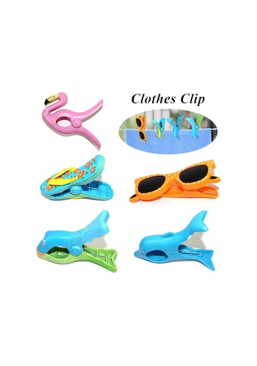 Terlik-1 Pc Sevimli Hayvan Plaj Havlusu Klip Rüzgar Geçirmez Klip Elbise Askısı Yorgan Klipsi Plaj Terlik Sabitleme Klip Yaratıcı Çamaşır Askısı