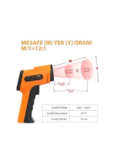 Ankatek Thermopro Tp30 Endüstriyel Kızılötesi Katı-sıvı Sıcaklık Ölçer - T08656