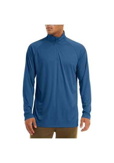 Tacvasen Erkek Anti-uv Güneş Korumalı Uzun Kollu Zip T-shirt Yaz Golf Egzersiz Özbekistangümüşerkek Gümüş