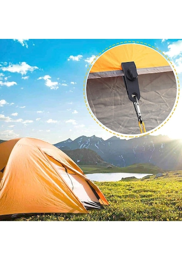 Tenfowee Güçlü Kilitleme Kancaları Ve D Kilitleri - Çadır, Perde, Örtü Sabitleyici Aparatları 12 Adet Siyah