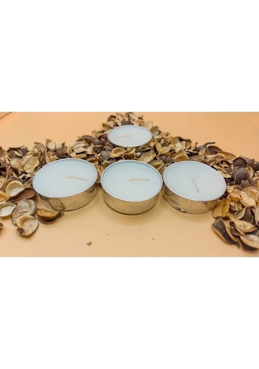 Tealight Mum-buhurdanlık Silver Boy Soya Parafinli 10 Adet Beyaz Dekoratif Büyük Boy Tealight Mum Beyaz