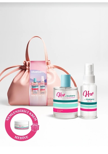Blueberry Her Icon Çantalı Kadın Parfüm Seti Stcc022001 Parfüm & Hair Mist Çiçeksi - Oryantal
