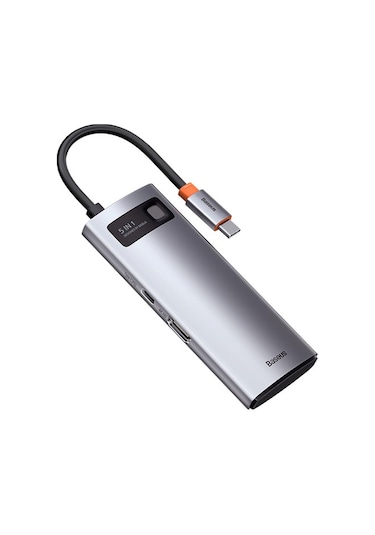 Baseus Metal Gleam 5in1 Multifonksiyonel Type-C Hub Dock Station