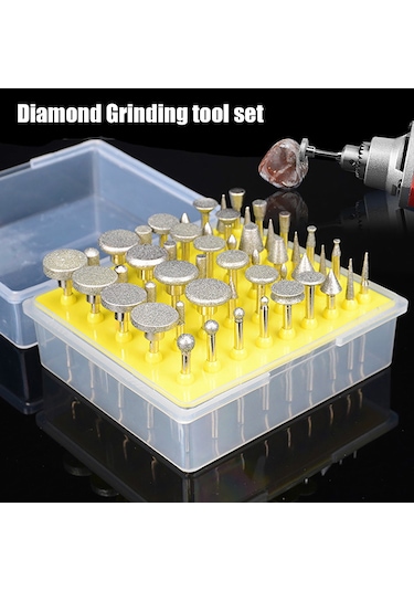 Singree 50 Adet Elmas Kaplı Döner Taşlama Uçları - Metal Kesme Ve Parlatma İçin 3.17mm Şanklı Set