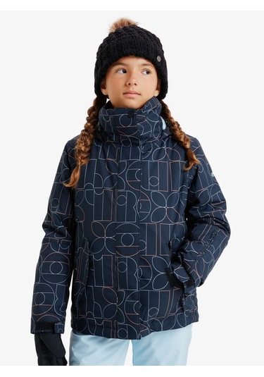 Roxy Jetty Gırl Jk Kız Çocuk Anthracite - Stripe 1 Snowboard Ceketi Ergtj03199-6455 Lacivert
