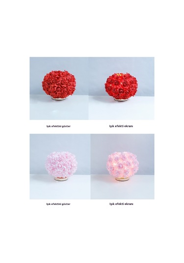 İskandinav Gül Masa Lambası Yaratçıbasit Kırmızı Açık Kırmızı