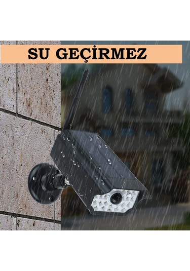 30Led Siyah Kamera Görünümlü Solar Hareket Sensörlü Bahçe Lambası