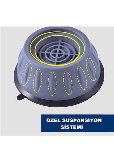 Beyaz Eşya Çamaşır Makinesi Titreşim Önleyici Vantuzlu Ayak 8Adet - 533274538