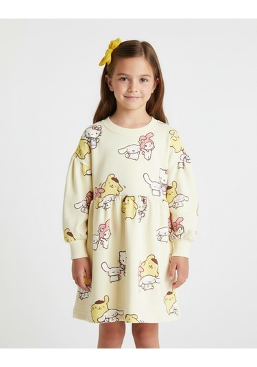 Kuromi Kız Çocuk Elbise Sarı