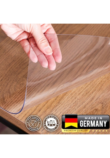 1.3mm Alman Üretimi Şeffaf Pvc Masa Örtüsü - Gıda Temasına Uygun Uv Koruma Fitalat İçermez Şeffaf