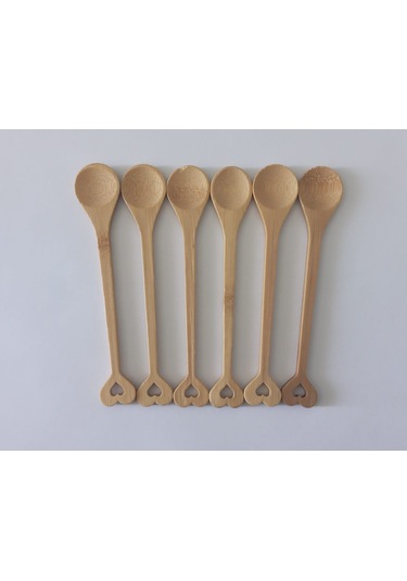 Ahşap Kaşık Kalp Desenli 14cm
