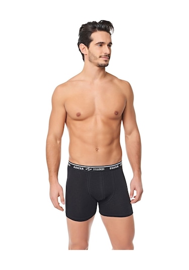 Seher Yıldızı 3'Lü Paket Erkek Boxer Pamuk Likralı Şort Boxer